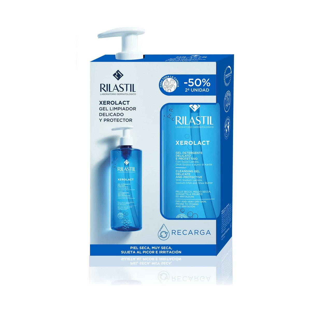 Facial Cleansing Gel Rilastil Xerolact Gel Limpiador Delicado Y