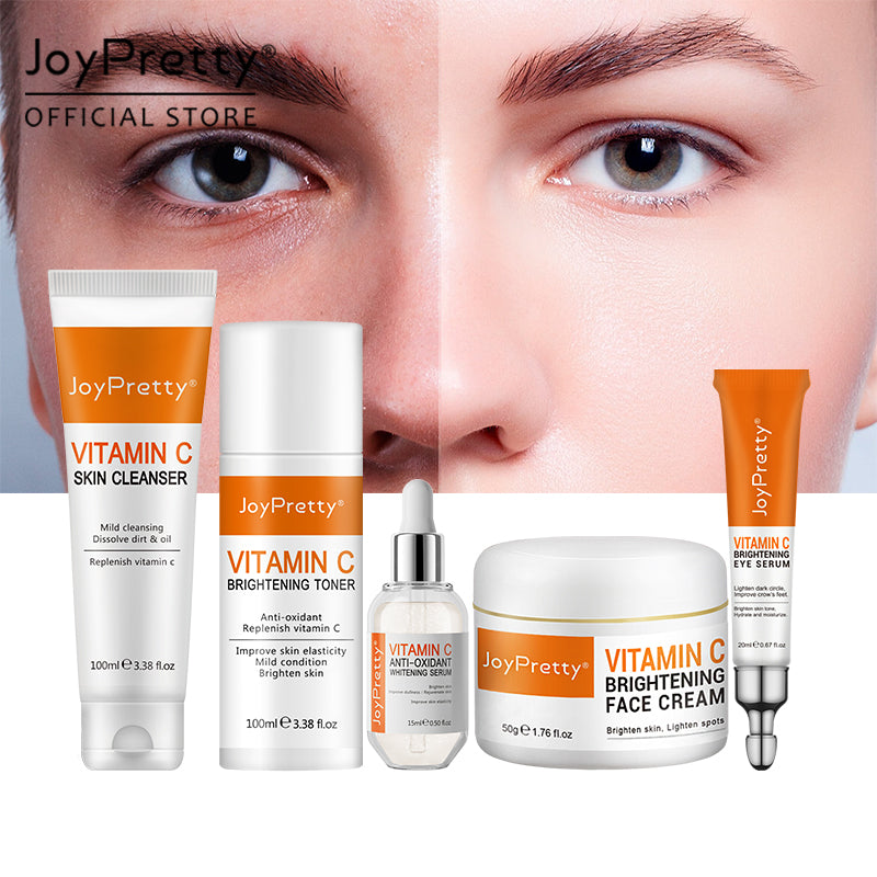 Joypretty 5pcs Vitamin C Face Skin Care Set Whitening Brighten