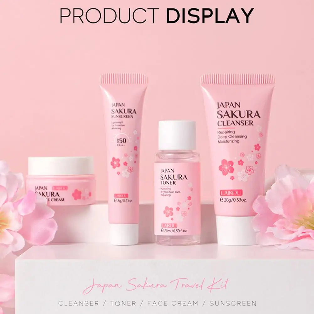 Sakura Skin Care Sets & Kits With Cleanser,Serum,Eye Cream,essence