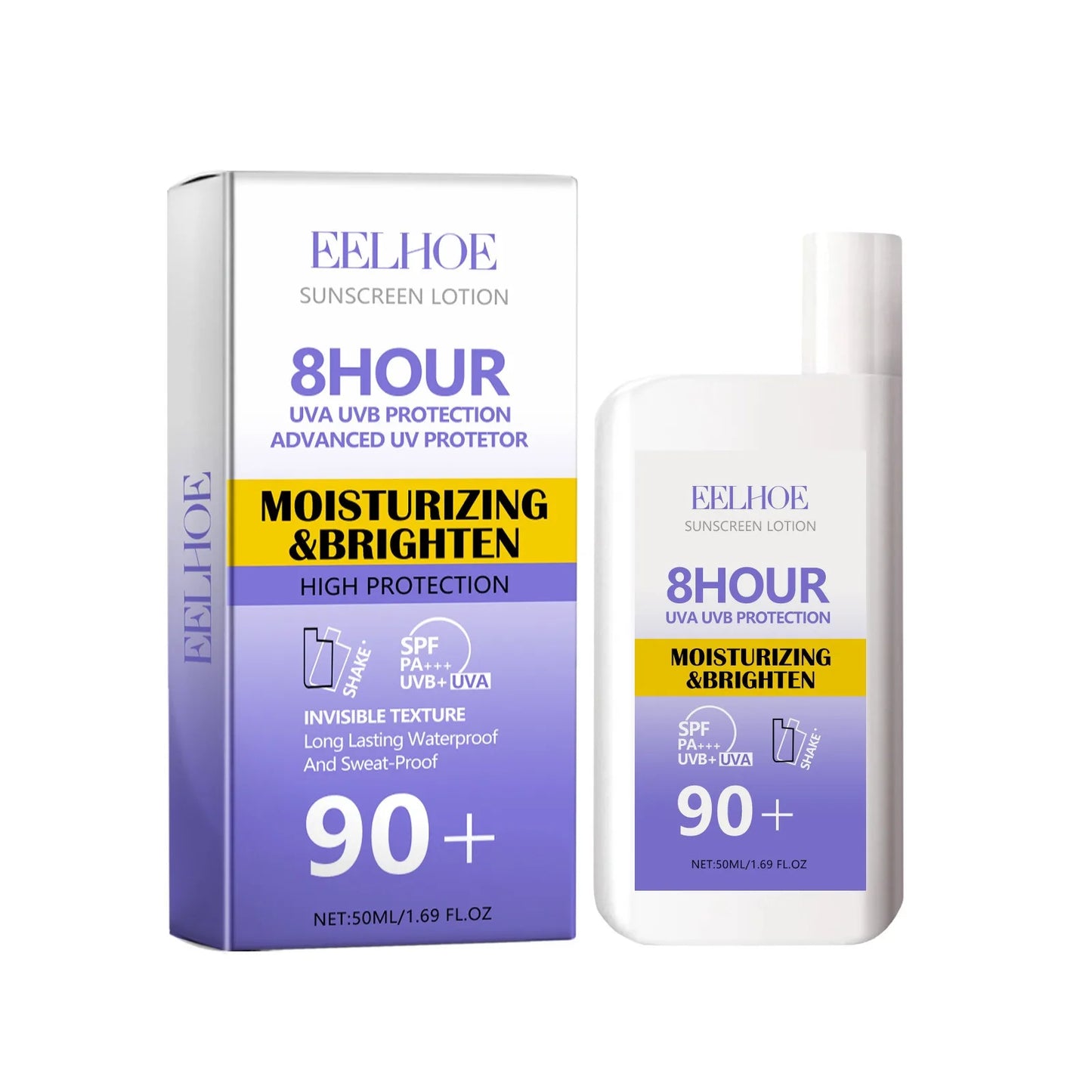 EELHOE Sunscreen Lotion SPF 90+ Waterproof Oil Control Hyaluronic Acid