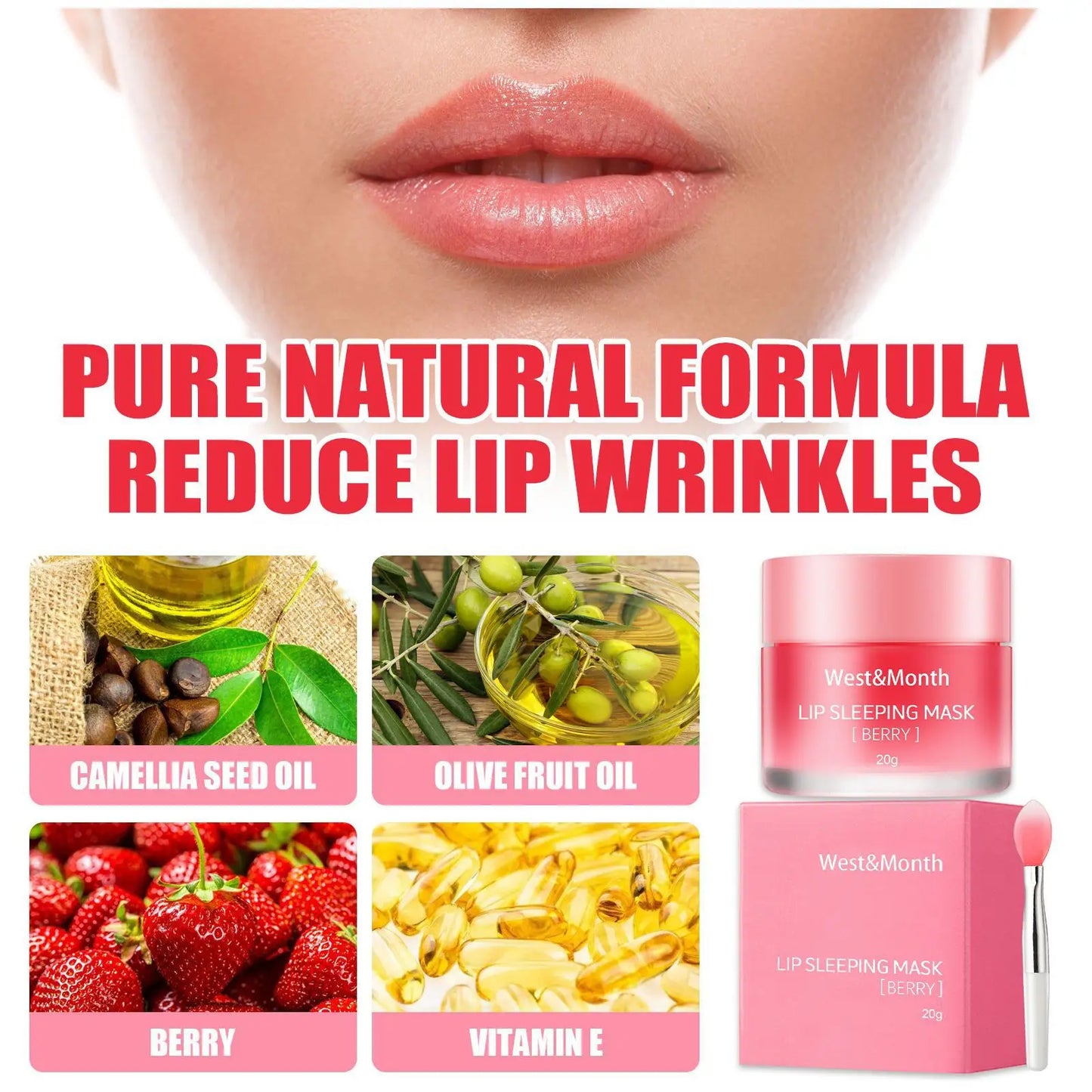 Berry Lip Sleeping Mask Night Sleep Maintenance Moisturizing Fade Lip