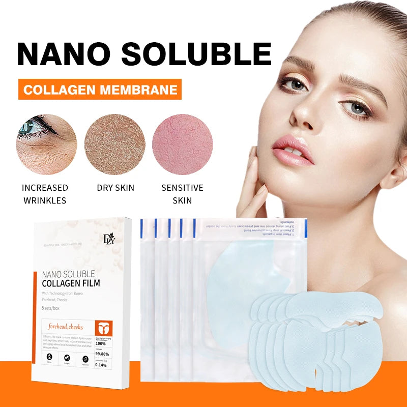 Nano Soluble Collagen Film Mask Face Serum Spray Set Wrinkle Repair