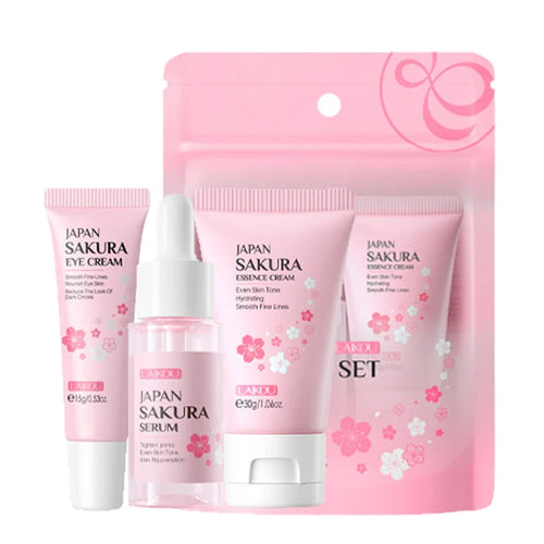 3pcs/set LAIKOU Vitamin C 24K Golden Sakura Skin Care Sets Face Cream