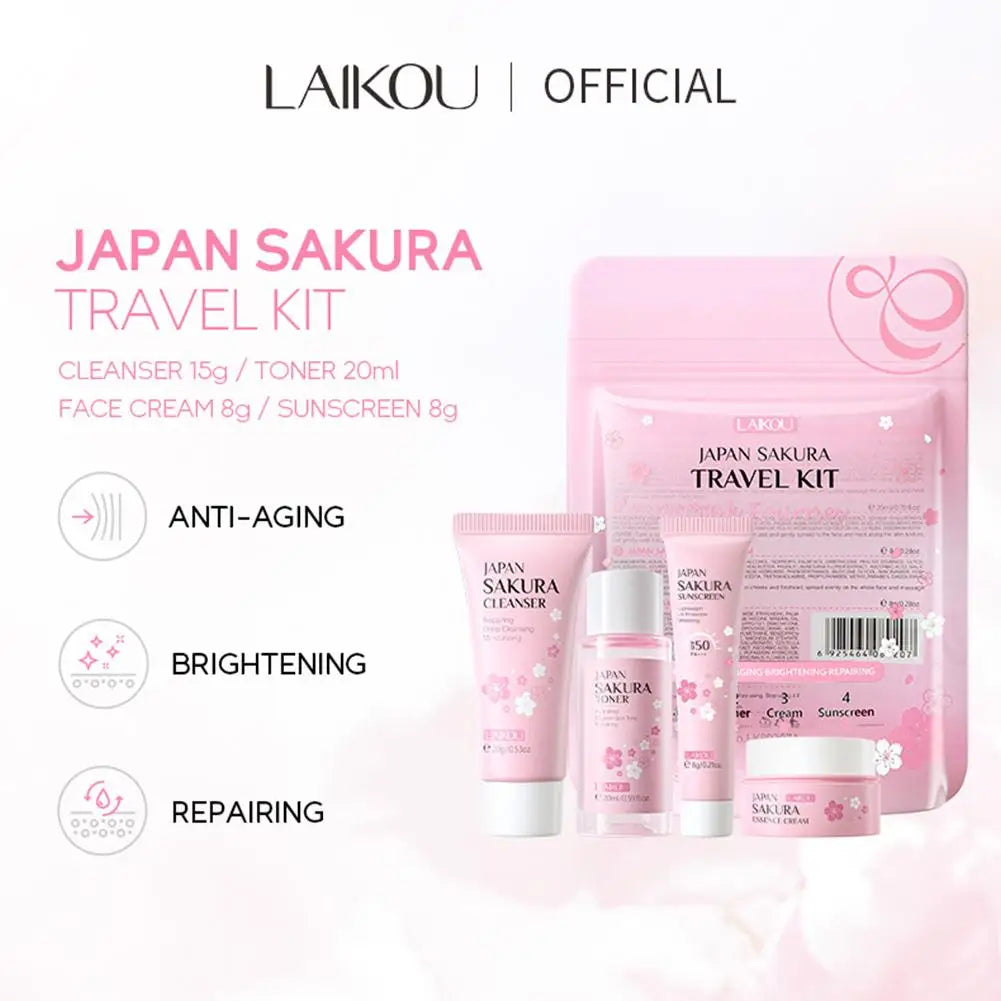 Sakura Skin Care Sets & Kits With Cleanser,Serum,Eye Cream,essence