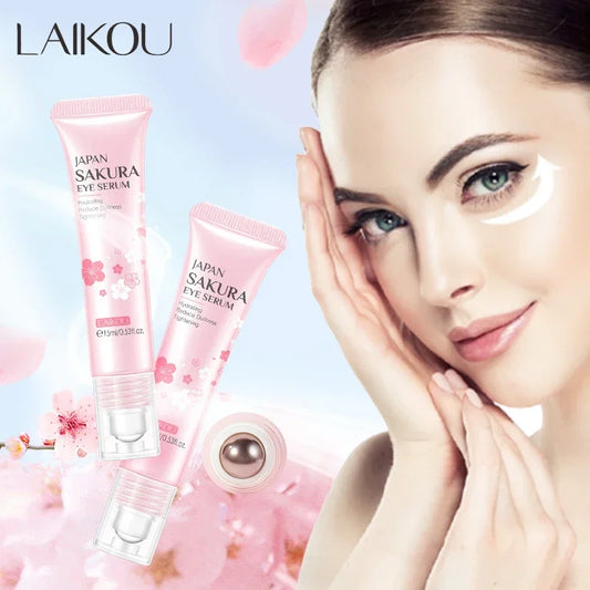 LAIKOU Sakura Eye Serum Eye Roller Massage Hyaluronic Acid Skin Care