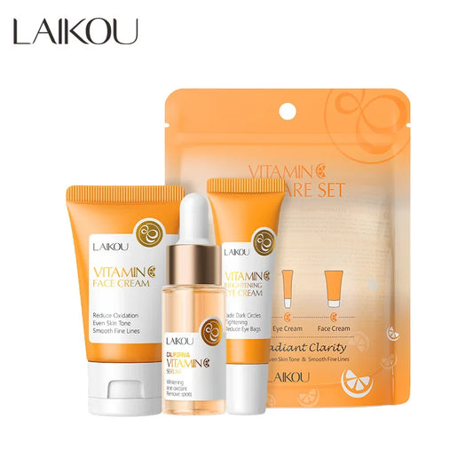 3pcs/set LAIKOU Vitamin C 24K Golden Sakura Skin Care Sets Face Cream