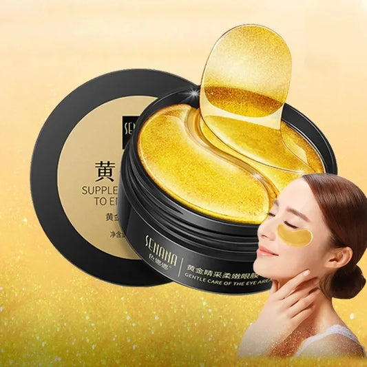 60pcs Golden Moisturizing Eye Mask Relieve Eye Fatigue Nourish Eye