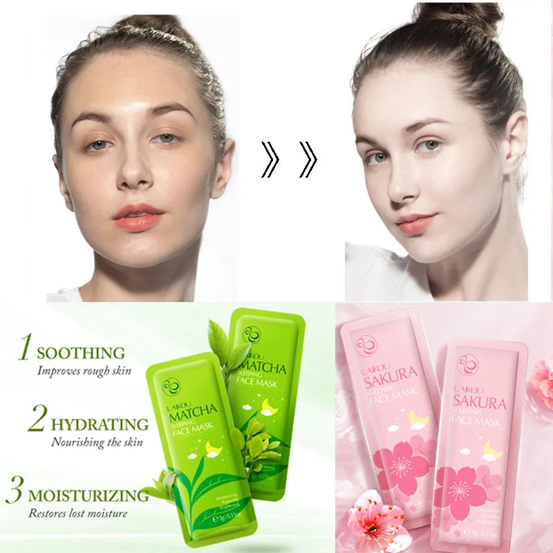 LAIKOU Sakura Seaweed Face Mask Skincare Centella Snail Collagen