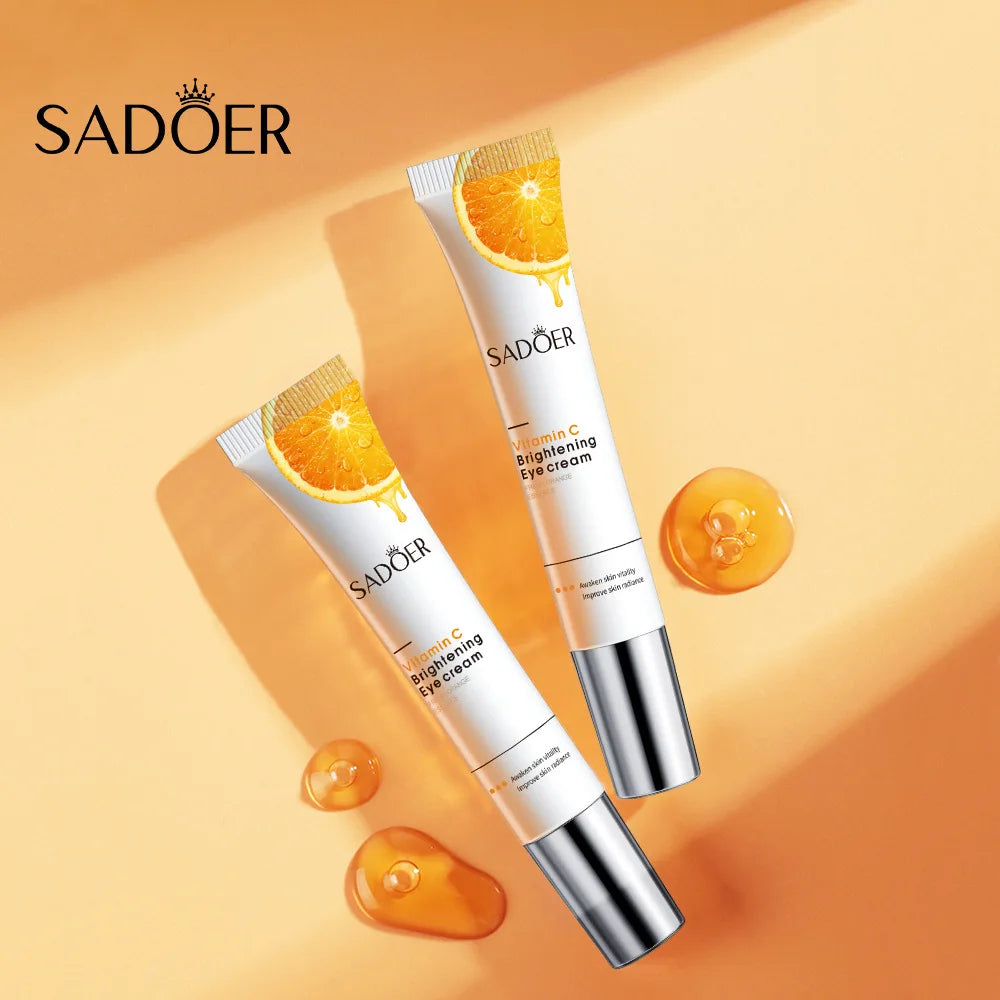 SADOER Vitamin C Eye Cream Firming Moisturizing Brightening Anti Dark