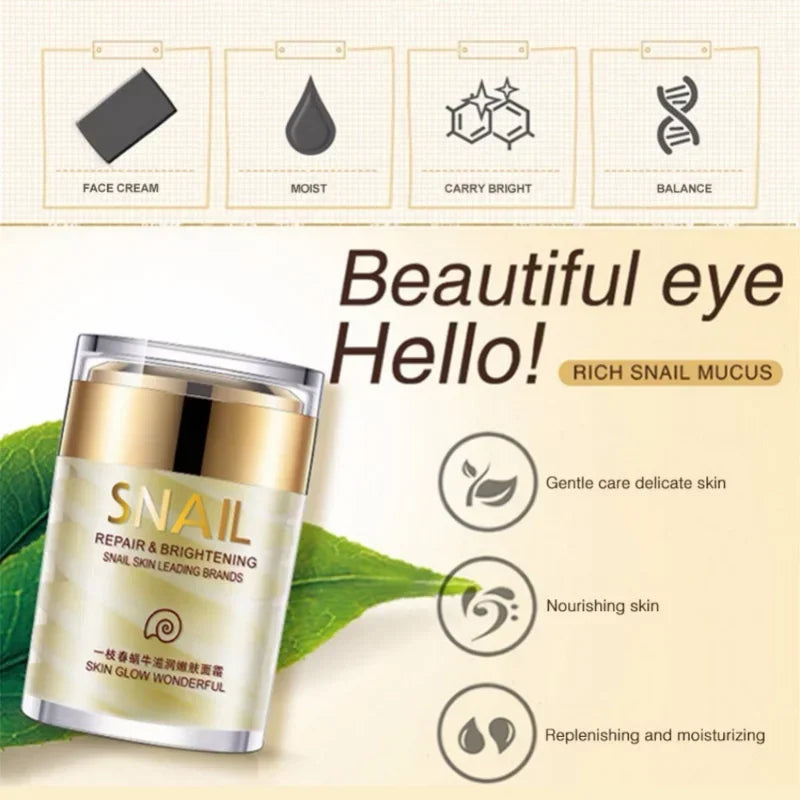 Snail Collagen Face Cream Whitening Moisture Anti Aging Facial Firming