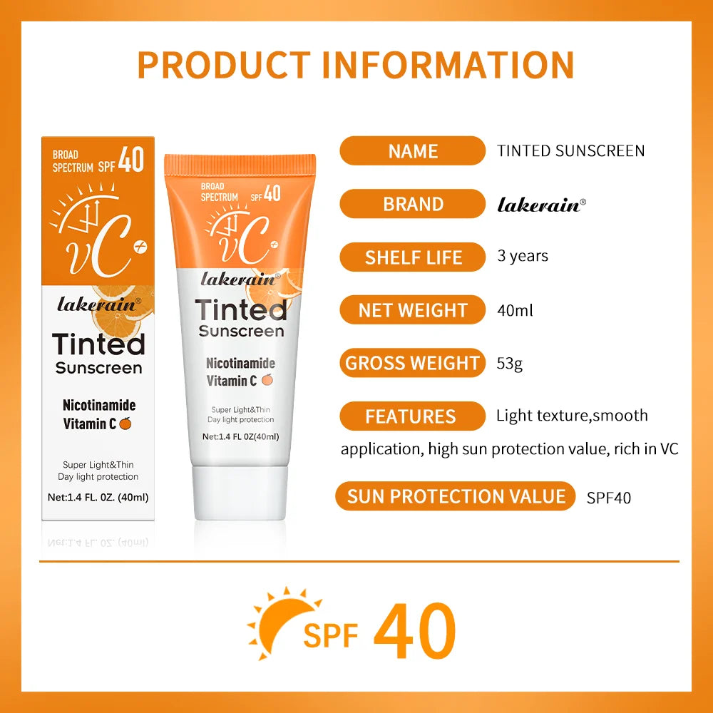 SPF50 Tinted Moisturizing VC Sunscreen Skin Protection Refreshing