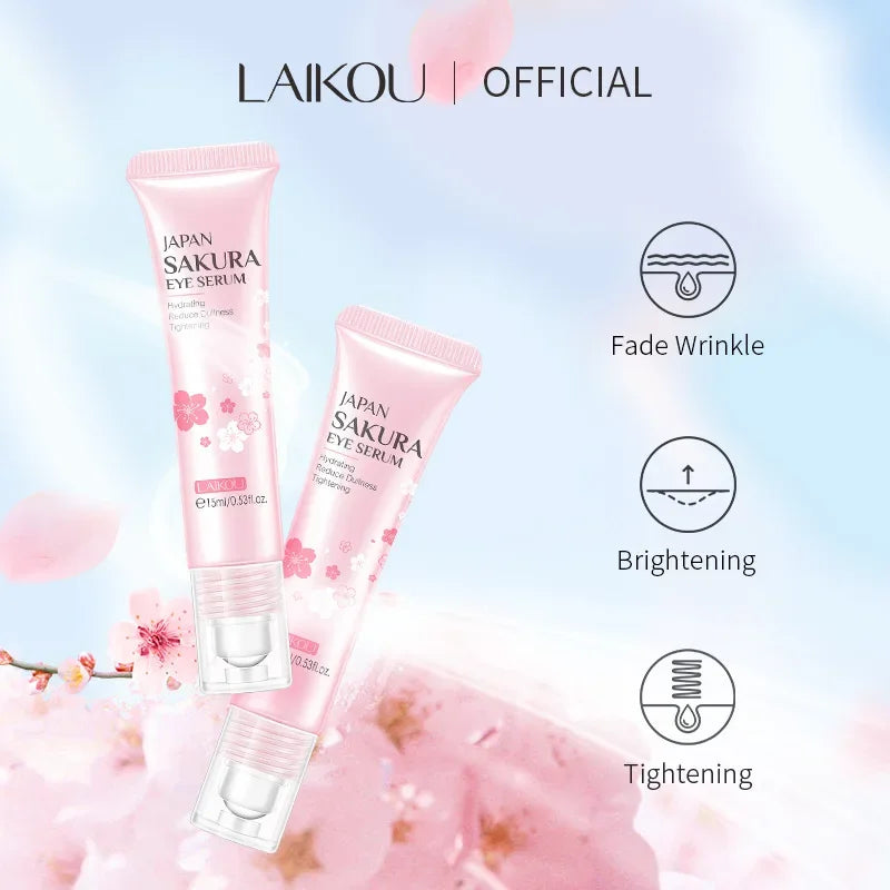 LAIKOU Sakura Eye Serum Eye Roller Massage Hyaluronic Acid Skin Care