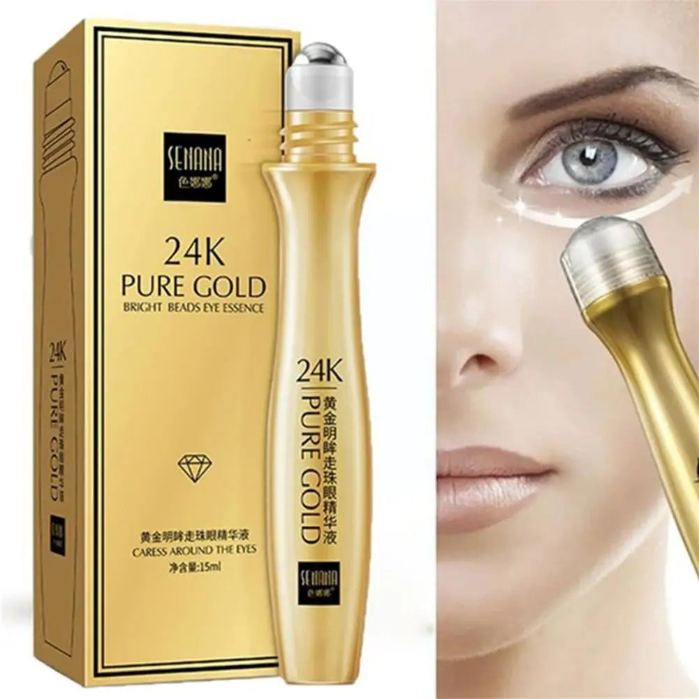 24K Gold Bright Eye Roller Eye Cream Hydrating Moisturizing Eye Serum