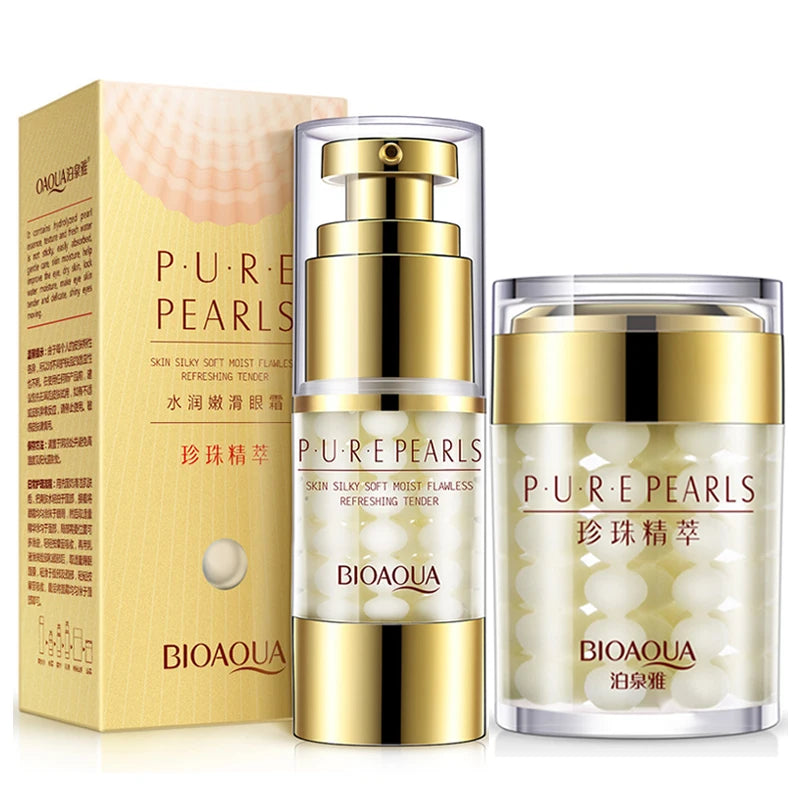 BIOAQUA Pure Pearl Face Skin Care Sets Facial Cream Eye Cream Firming