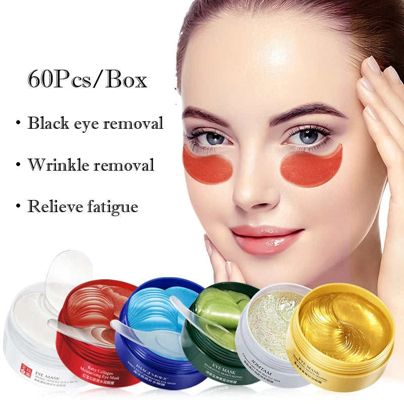 60pcs Gold Collagen Eye Mask moisturizing Anti Dark Circles removal