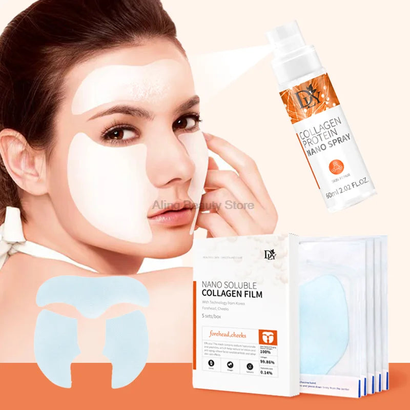 Nano Soluble Collagen Film Mask Face Serum Spray Set Wrinkle Repair