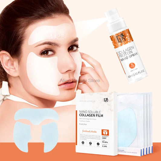 Nano Soluble Collagen Film Mask Face Serum Spray Set Wrinkle Repair