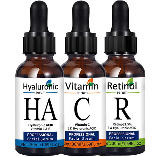 Facial Serums Skin Care Set Vitamin C Hyaluronic Acid  Retinol Serum