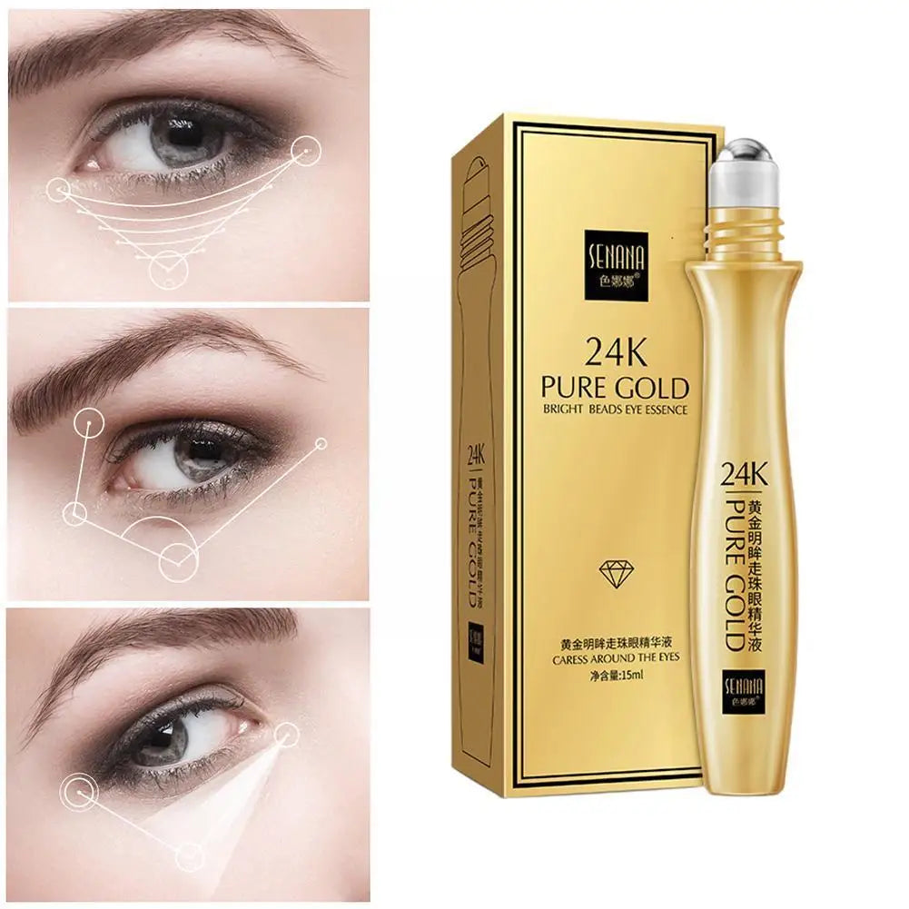 24K Gold Bright Eye Roller Eye Cream Hydrating Moisturizing Eye Serum