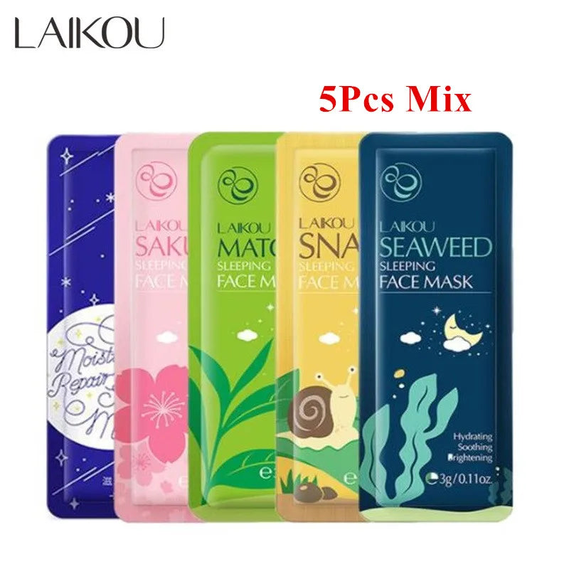 LAIKOU Sakura Seaweed Face Mask Skincare Centella Snail Collagen